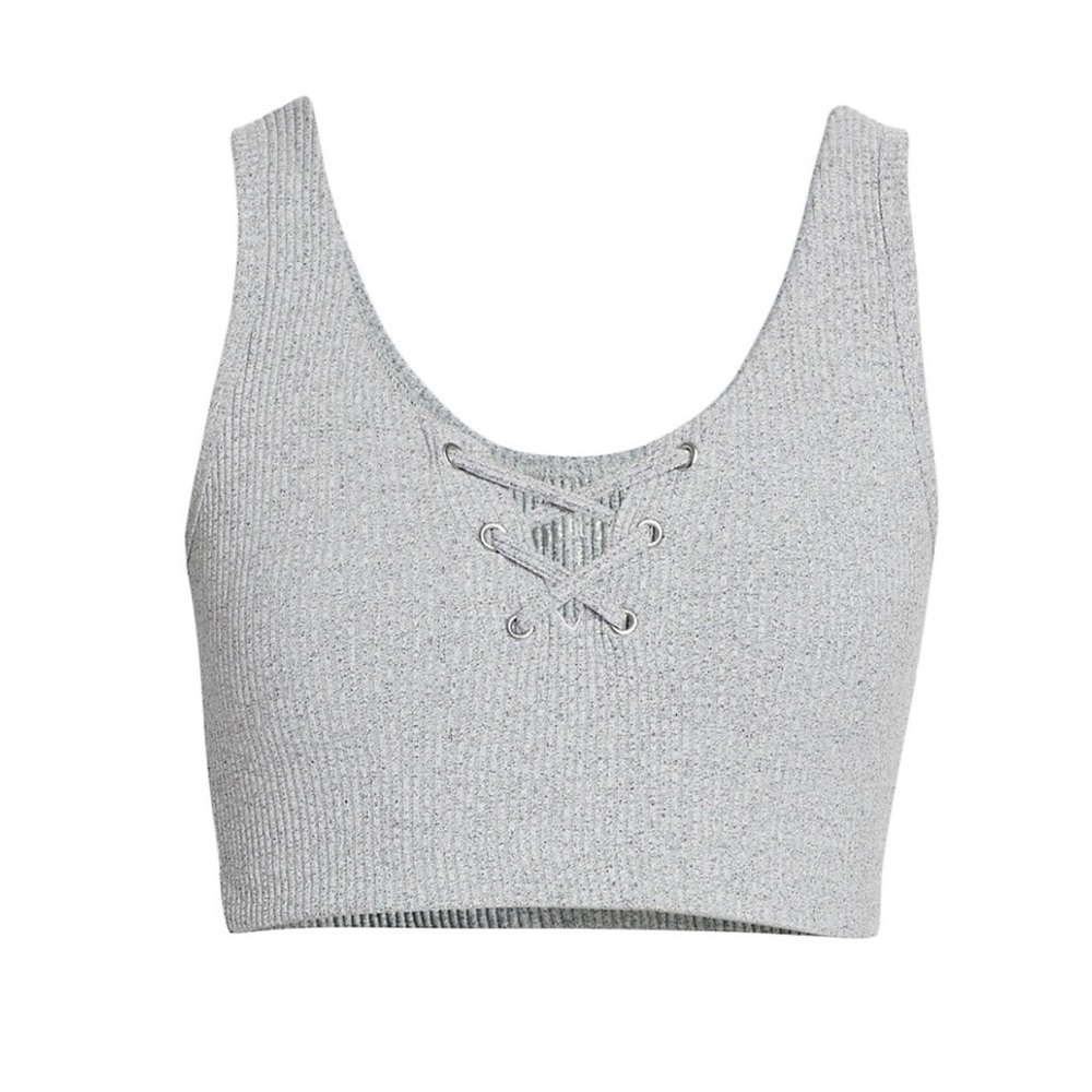 Year of Ours Football Lace-Up Rib-Knit Bralette